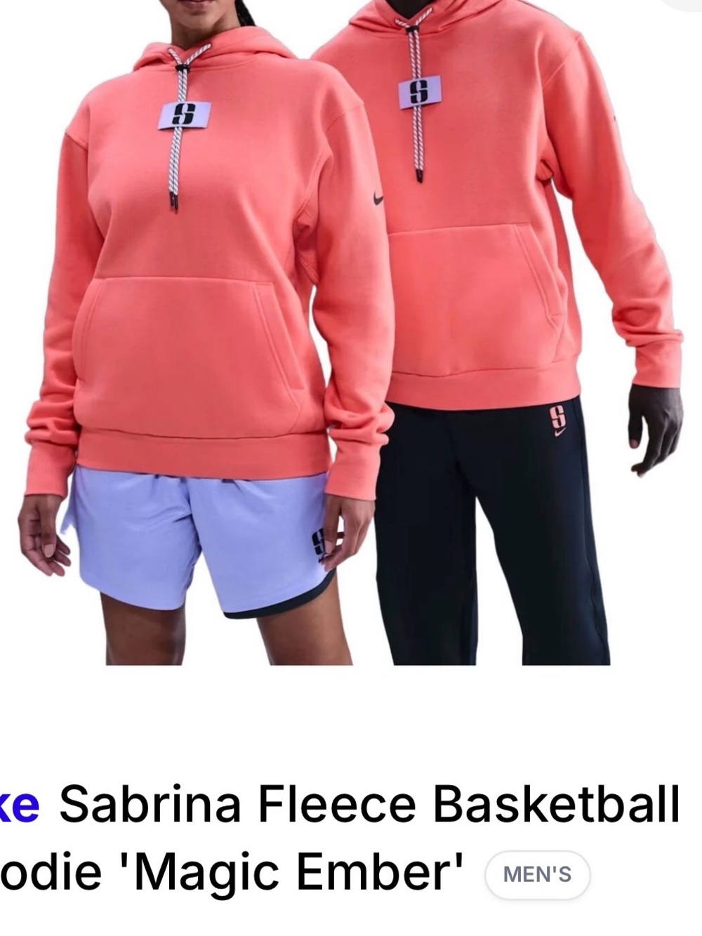Nike Womens Sabrina fleece pullover hoodie - size Medium